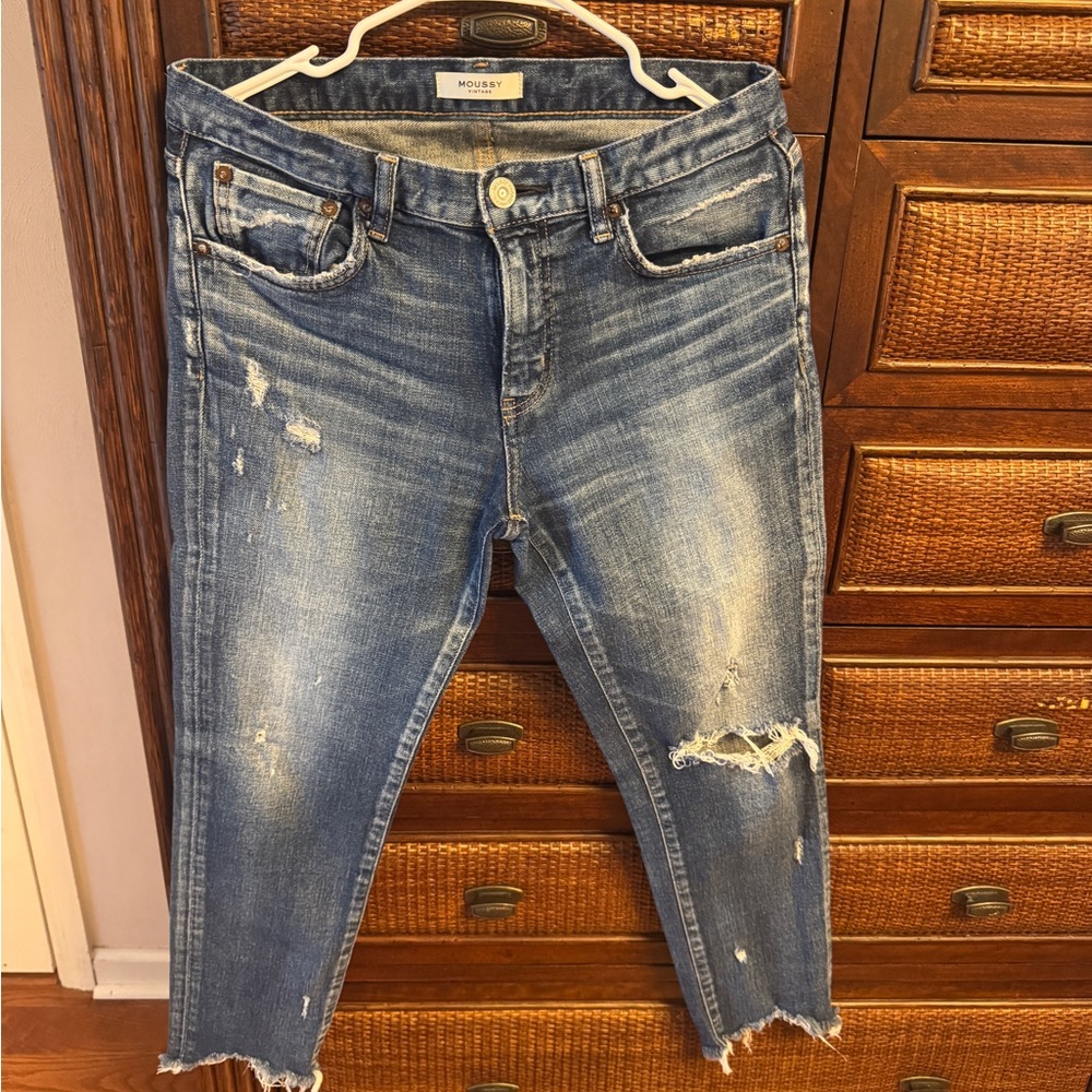 Moussy Distressed Blue Jeans for Women